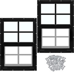 12″x18″ Sliding Shed Windows 2-Pack with Tempered Glass & Easy Installation