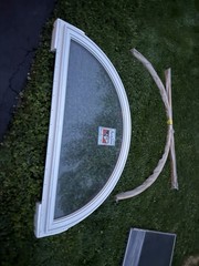 Andersen 400 Series 1/2 Round Window 29×49 White/Wood Double Pane GBG