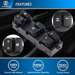 Power Window Switch Driver Side – Master Window Switch Compatible with 2010