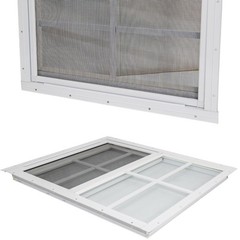 12″x18″ Shed Windows – 2 Pack Tempered Glass & Fiberglass Screen, Small Sliding