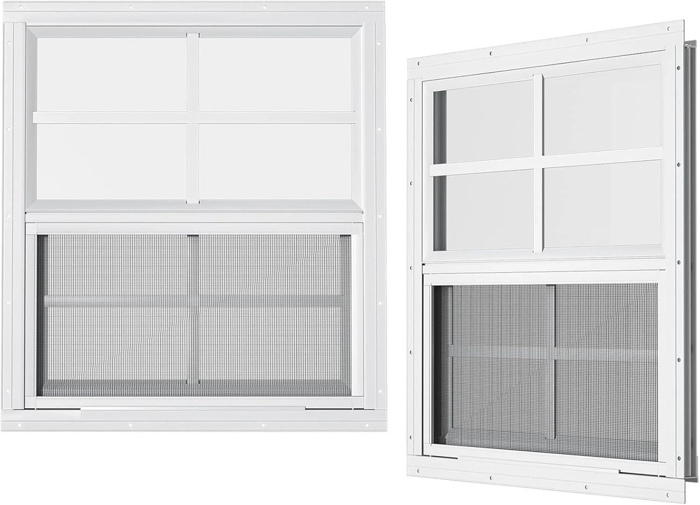 2 Pack Shed Windows 30″ W x 36″ H Flush Mount, Household Windows for Playhouses,