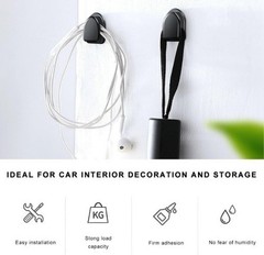 4PCS Self-Adhesive Car Dashboard Hooks, Strong Sticky Hangers for Color: 4 PCS