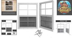 Modern 12″ x 18″ Sliding Windows with Fiberglass Screen – Ideal for Sheds