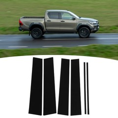 6 Pcs Glossy Black Pillar Door Trim With Window Pillar Post Protector Cover RCJG