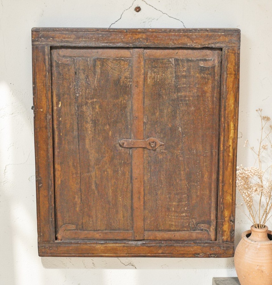 Antique Wooden Wall Décor Window Panel Frame Original Old Hand Crafted