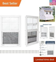 2 Pack Shed Windows,12″ x 18″ Small Sliding Windows,Flush Mount Windows with …