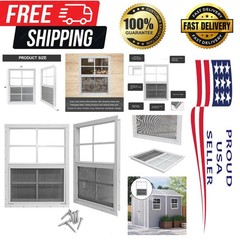 Modern 12″ x 18″ Sliding Windows with Fiberglass Screen – Ideal for Sheds