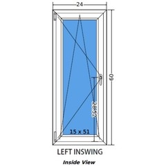 Elite Avora 24″ x 60″ Tilt and Turn in White Right