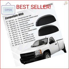 AUCERAMIC Gloss Black Top Half Mirror Covers Fit 2007-2014 for Chevy Chevrolet S