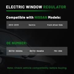 Power Window Compatible with Nissan Sentra 2013-2019 6 Pins Front Driver Side