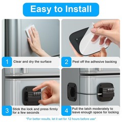 2 PCS Fridge Lock Combination No Key Refrigerator Cabinet Drawer Safety Lock New