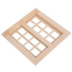 Mini House Adornment Mini Blank Window Model Uncolored Wooden Window