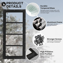 Shed Windows 2 Pack, Transom Windows 10″ X 23″ with Tempered Glass, Garage Doors