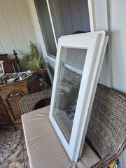 24 x 36White Awning Window, Double-Pane Clear Glass, Screen, Colonial GBG