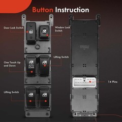 Master Power Window Switch Compatible with Kia Rio, Rio5, 2007 2008 2009