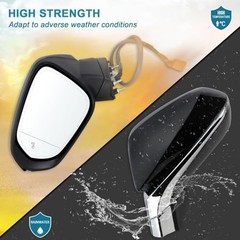 Left Driver Side Mirror Compatible With 2016-2022 L-15Pins 2016-2022 Black