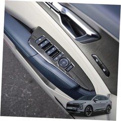 Window Switch Panel Cover Interior Side Door Lock Lift Control Button Carbon