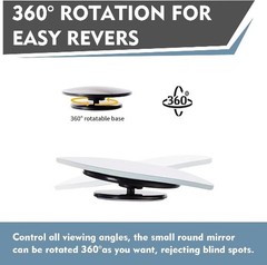 2 PCS Car Blind Spot Mirror, 1.96″ Frameless Fan-Shaped Wide Angle HD Rear View