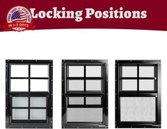 18″ x 27″ Black Shed Windows 2 Pack,Small Windows with Tempered Glass – Flush Mo