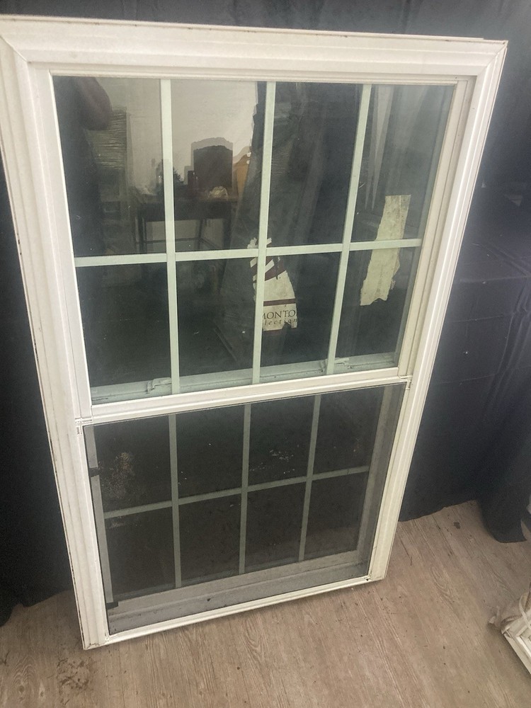 35” W X 57” H Simonton Double Hung Window With Grid Half Screen See Notes