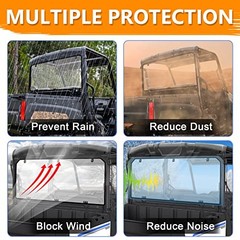 Rear Windshield Compatible with 2015-2026 Polaris Ranger Midsize 570 / Clear
