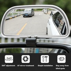 Blind Spot Mirror for Car, HD Glass Adjustable Convex Rear View M Style: White