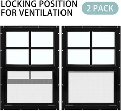 12″x18″ Sliding Shed Windows 2-Pack with Tempered Glass & Easy Installation