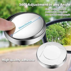 4 Pcs Adjustable 2 Inch Round Convex Blind Spot Mirrors with Fra Color: Silver
