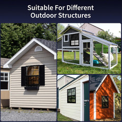 2 Pcs 24″X27″ White Shed Windows with Tempered Glass & Fiberglass Screen – Flush