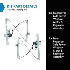 Front Power Power Window Regulator & Motor Assembly Set Compatible WRA50131