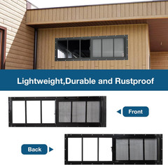 Shed Windows 2 Pack, 12″X36″ Sliding Windows Transom Window with Tempered Glass