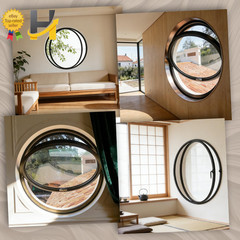 23.6″ Round Rotating Pivot Window Tempered Glass Flush Mount Metal Frame