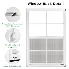 24″ x 27″ Sliding Shed Windows 2 Pack, Tempered Glass & Metal Screen, Flush Moun