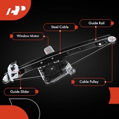 Electric Power Window Regulator with 5-Pin Motor Rear Passenger Side (RH)