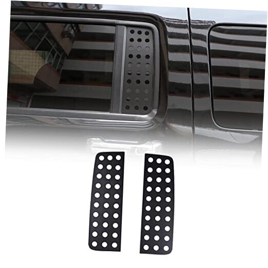 Aluminum Alloy Rear Door Window Decals Glass Cover Trim Panel for Hummer Black