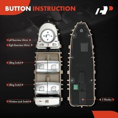 Front Left Driver Side Power Window Switch | Compatible with Mercedes-Benz