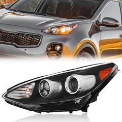 Headlight Assembly Compatible with 2017-2021 Kia Sportage, Halogen Driver side