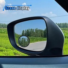 4PCS Blind Spot Mirror, 360° Wide Angle Convex Mirrors with Adjus Color: Black