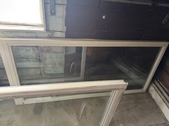 48 x 24 in Sliding Home Window White Aluminum Frame Clear Glass Single-Pane
