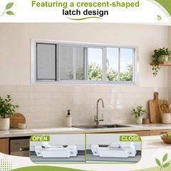 2 Pack 10″ X 29″ Shed Windows, White Aluminum Sliding Frame with Tempered Glass,