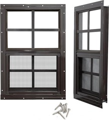 Aluminum 12×18 Shed Windows with Tempered Glass – 2 Pack for Easy Installation