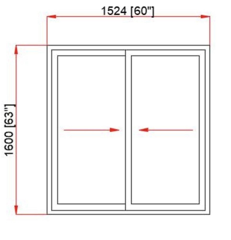 Double Panel Thermal break European style Sliding windows 60” X 63”