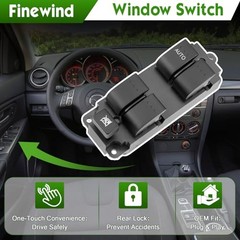 Front Left Driver Side Power Window Switch Compatible with Mazda 3 2004 2005