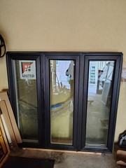 United 4800 Fixed Home Window 71.5×61.5 Black/White Vinyl Low-E Double Pane