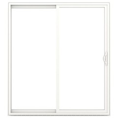 White Vinyl Sliding Patio Door Low-E argon Glass Screen Included 96 in x 80 in