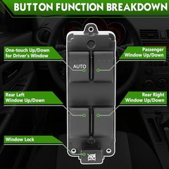 Front Left Driver Side Power Window Switch Compatible with Mazda 3 2004 2005