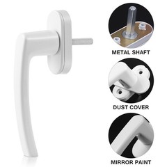 Durable White Inner Window Handle with Anti Slip Grip for Residential Use