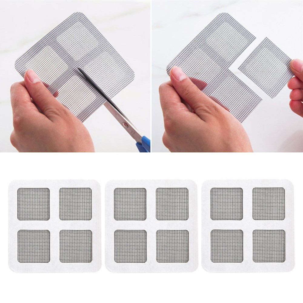 3Pcs Durable Window Sticker Screen Repair Patch for Home Door Grey Mesh