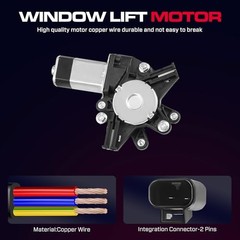 Rear Driver Side Power Window Regulator with Motor (2 Pins) Rear Driver (LH)