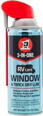 Rvcare Window & Track Dry Lube with SMART STRAW SPRAYS 2 WAYS, 10 OZ [6-Pack]